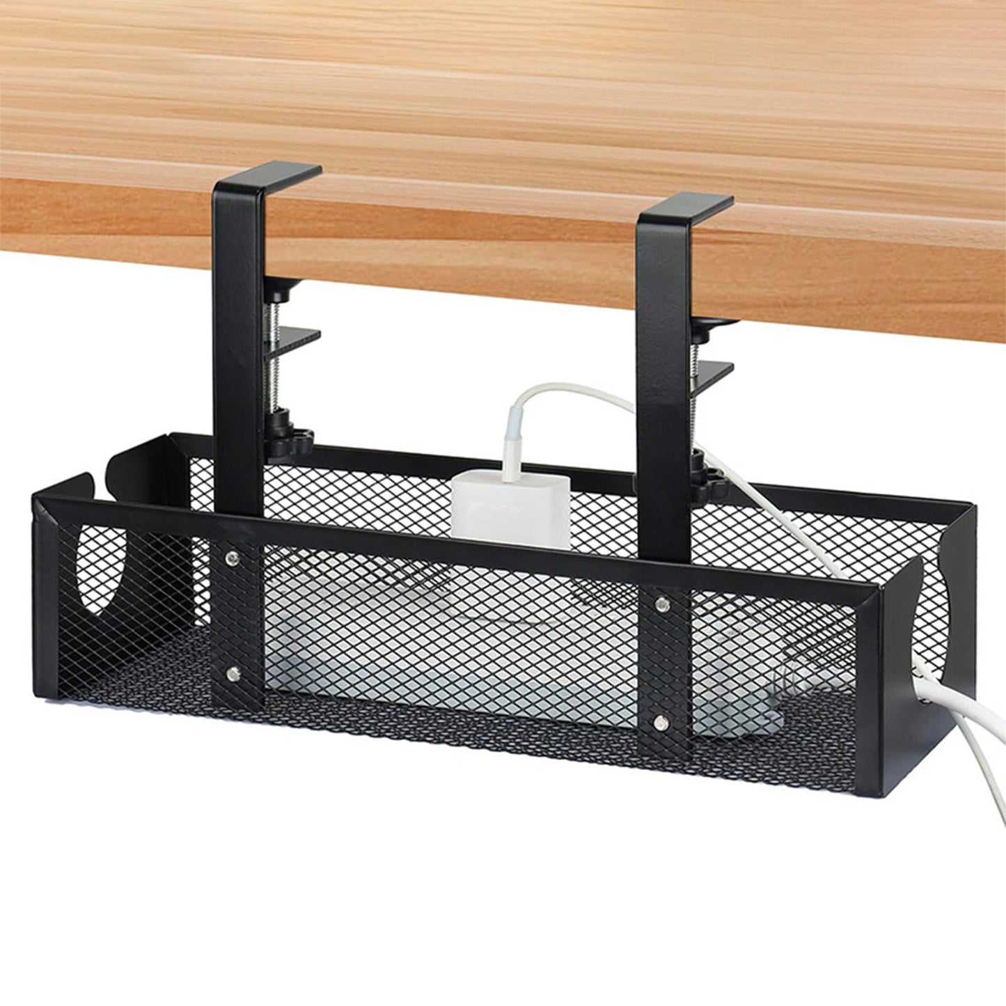 NAYIV ケーブルトレー 配線隠し くぎフリードリル穴あきフリー 34x12.5x21cm 調節可能 0.5-5.3 cmデスクトップの高さに合わせて トップ向け テーブルの下配線収納 取り付け簡単 デスクテーブルゲームデスクケーブル整理