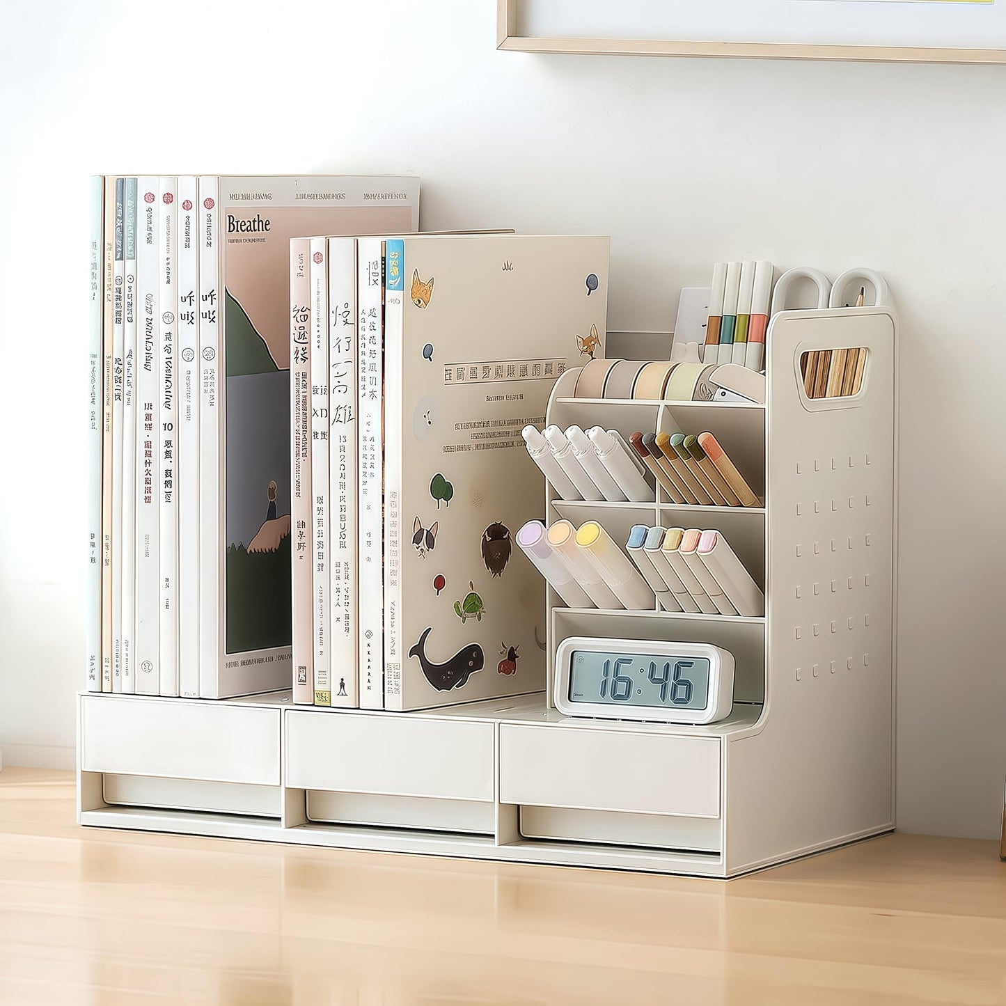 卓上ラック インストール不要 引き出し収納 収納 デスク 書類立て 上置き棚 置棚 机上ラック おしゃれ デスク棚 オフィス デスク収納 机上本棚 小物収納 文房具収納 化粧品収納