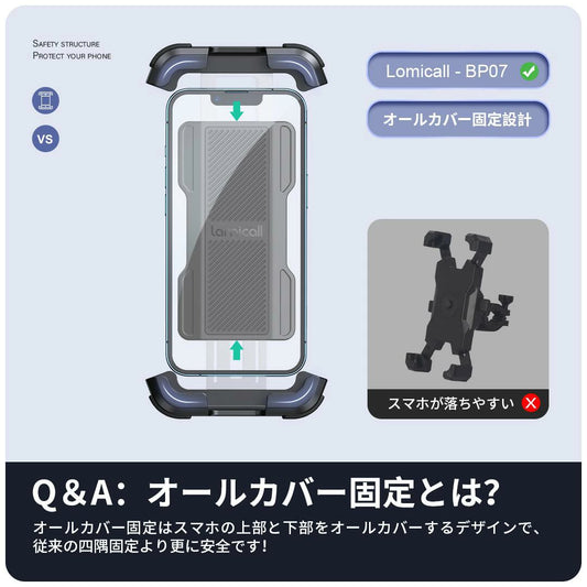 片手操作 自転車 スマホ ホルダー Lamicall 簡単取付 ロードバイク スマートフォンホルダー 携帯ホルダー バイク クロスバイ サイクリング ケータイ オートバイ ベビーカー ウーバーイーツ 360度回転