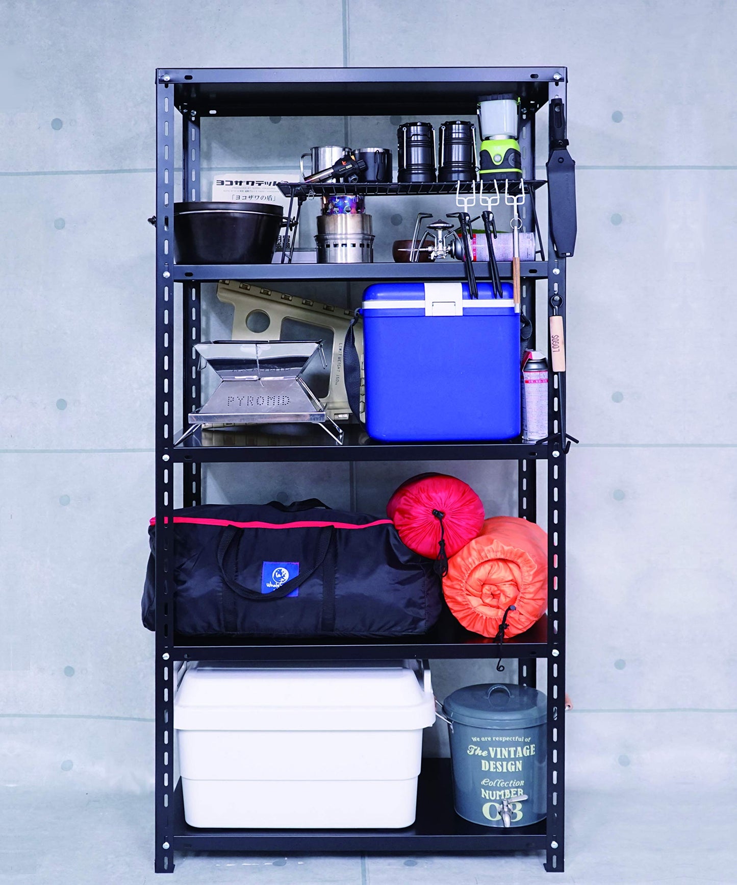 スチールラックのキタジマ NC-875 幅87.5×奥行45×高さ180cm 5段 ブラック 70kg/段