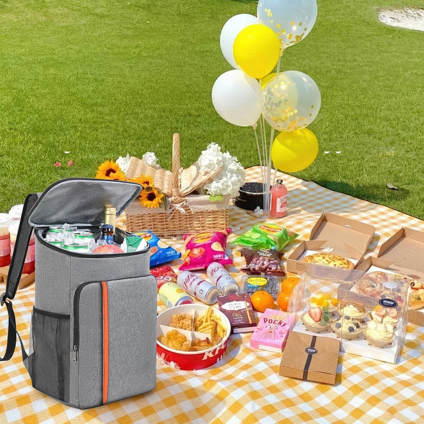 クーラーバッグ 小型 23L 保冷リュック 長さ29×幅19×高さ42cm ソフトクーラーバッグ 保冷バッグ 4層の断熱材 保冷力最強 防水 丈夫 リュック 軽量 折りたたみ おしゃれ アウトドア 防災・緊急用 保温リュック