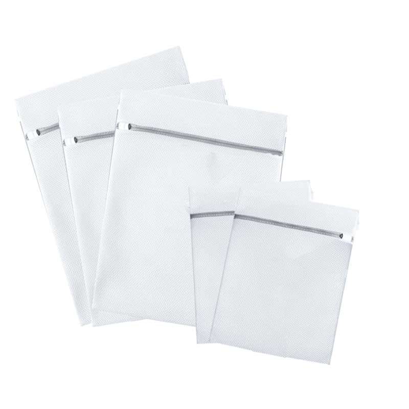 OCENYU 洗濯ネット セット 角型 5枚L:60*50cm*1 M:50*40cm*2 S:40*30cm*2 ランドリーネット 抗菌 ハニカム構造メッシュ 細かい網目 丈夫 耐久性 コート セーター T-シャツ ブラジャーなど適用 ランドリーネット 型崩れ防止 ホワイト