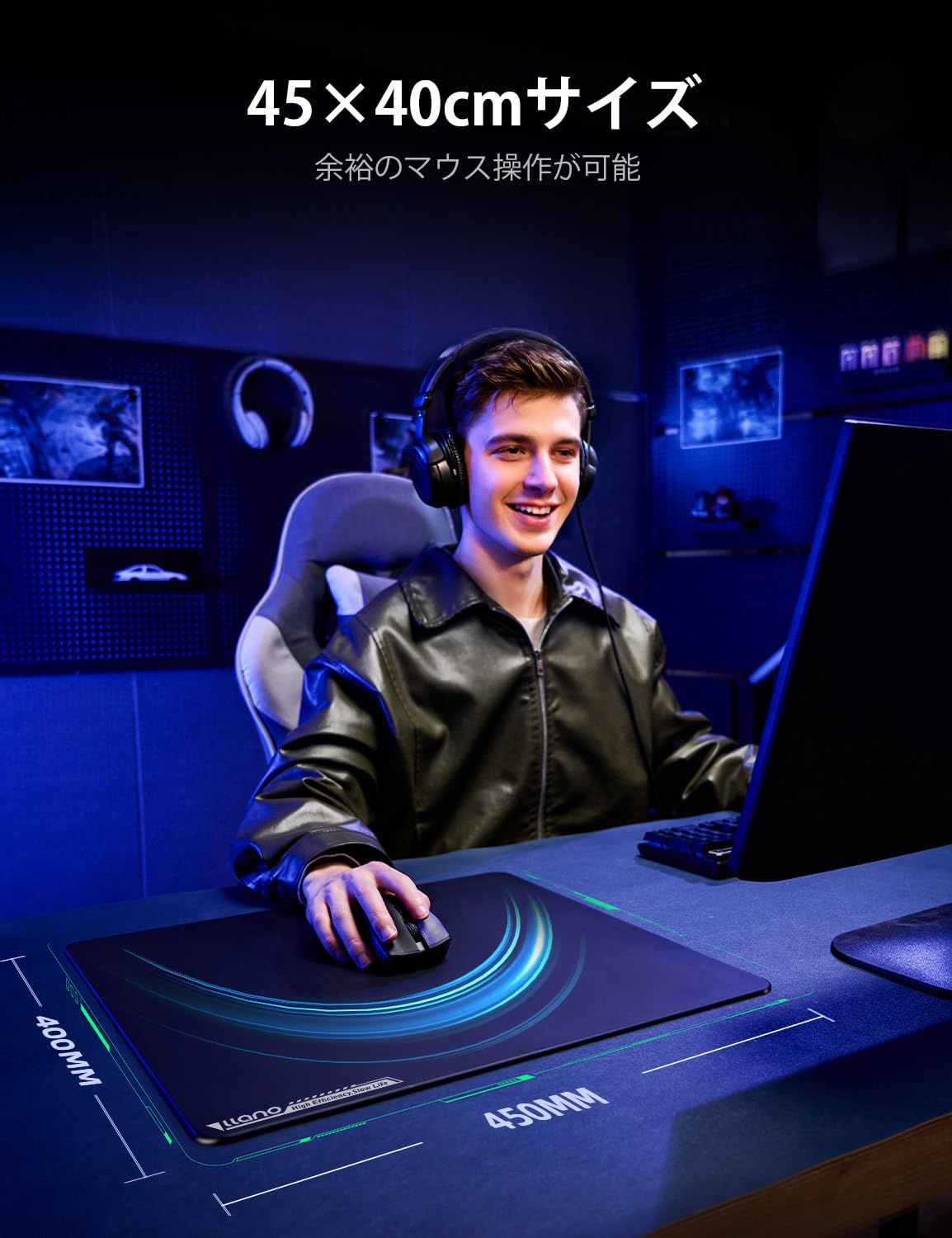 ガラスパッド|ガラスパッド|ガラスパッドゲーミングマウスパッド0.08μ高精度キャセロール表面滑り止め底/お手入れ簡単/除塵クロス付き