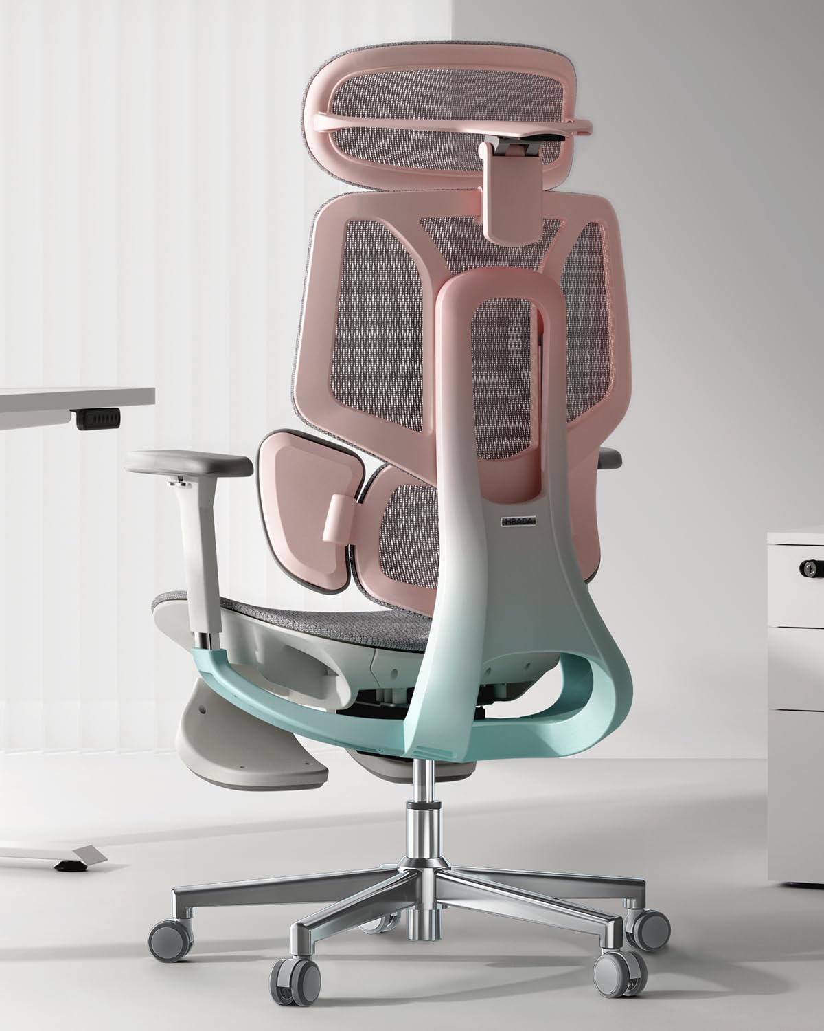 Hbada E3 Pro オフィスチェア 椅子 デスクチェ 人間工学 チェア テレワーク 疲れない 人体工学椅 メッシュチェア T字背もたれ 3ゾーンランバーサポート 4Dヘッドレスト 3Dアームレスト 約140度リクライニング メッシュチェア pcチェア パソコンチェア ワークチェア 事務椅子 通気性に優れ 学習用チェア OAチェアピンク色 （ 3Dアームレスト オットマン有り）