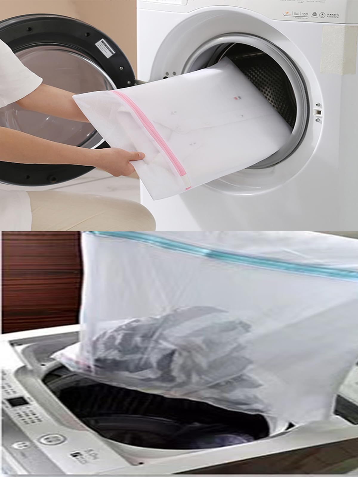 OCENYU 洗濯ネット セット 無蛍光 抗菌 角型 4枚M:50*40cm*4 ランドリーネット ハニカム構造メッシュ 細かい網目 丈夫 耐久性 コート セーター T-シャツ ブラジャーなど適用 ランドリーネット 型崩れ防止 ホワイト