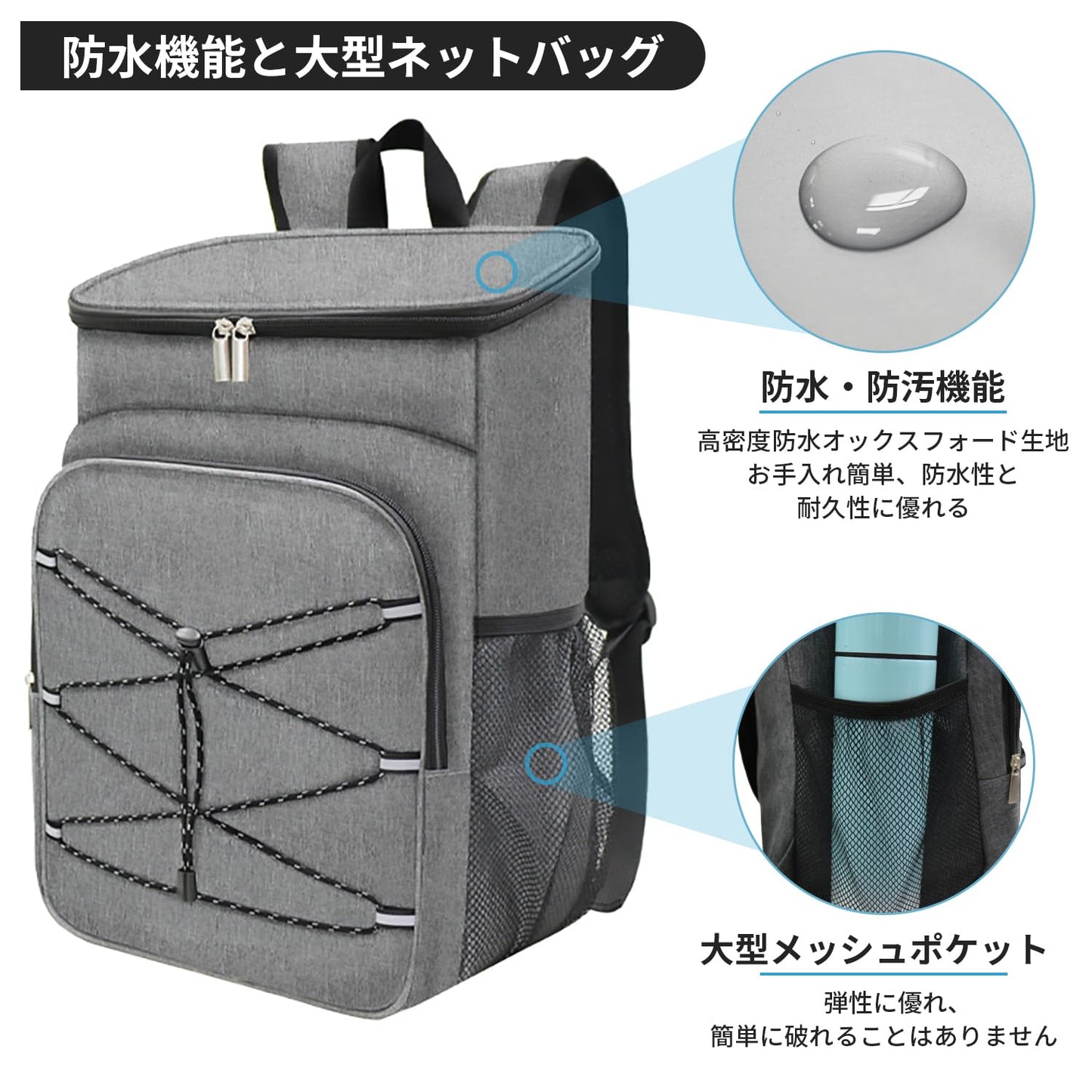 保温バックパック 大容量オックスフォード布保温・隔熱・保冷バッグ ランチバッグ 防水デザイン 弁当箱 容器 アウトドア作業用バックパック バックパック 防漏保冷バック 旅行・キャンピング用 ランチ収納バッグ