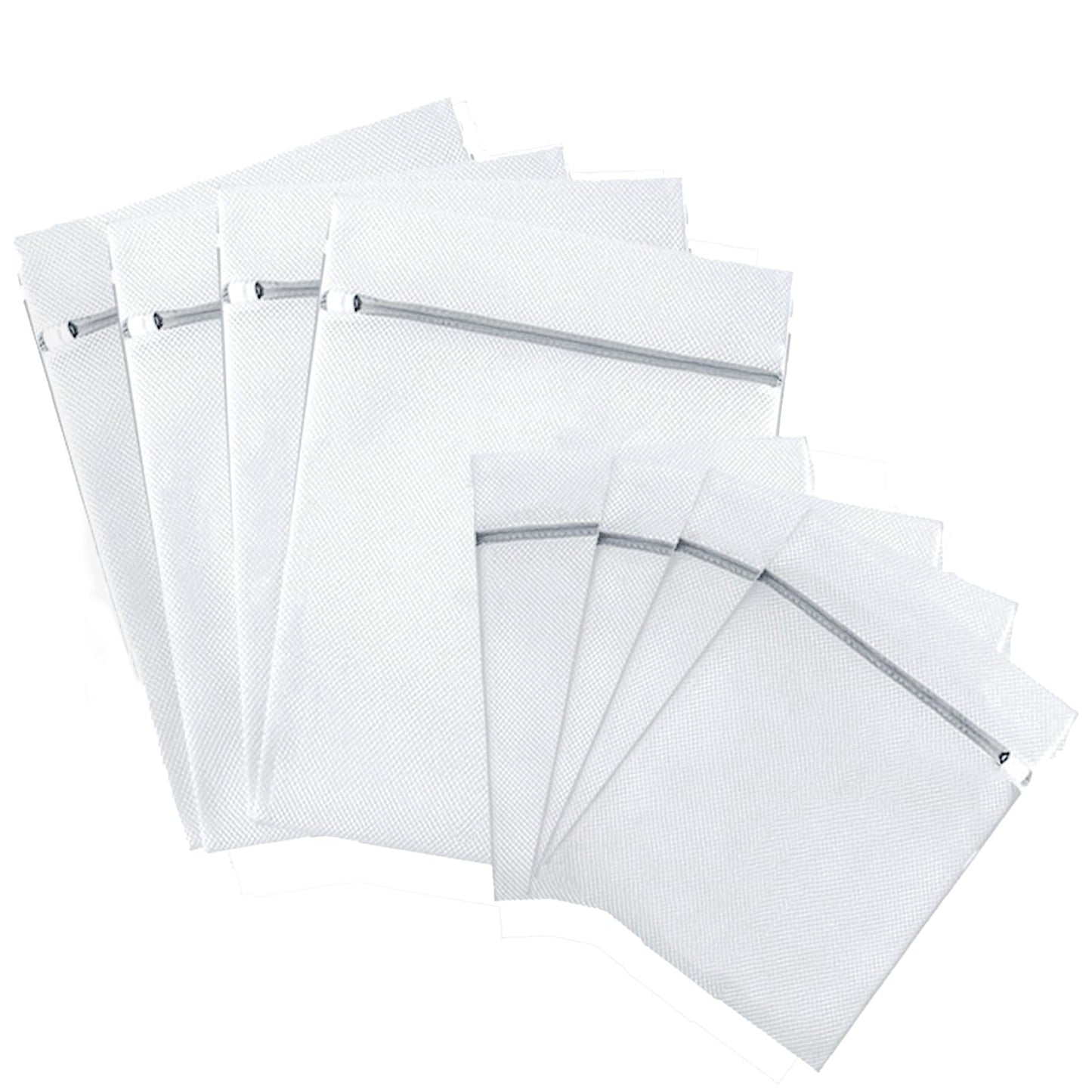 OCENYU 洗濯ネット セット 角型 8枚 中:50*40cm*4 小:40*30cm*4 ランドリーネット 抗菌 ハニカム構造メッシュ 細かい網目 丈夫 耐久性 コート セーター T-シャツ ブラジャーなど適用 型崩れ防止 ホワイト