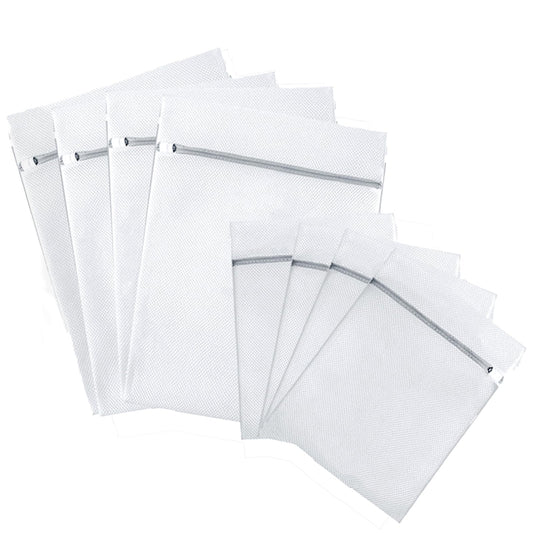 OCENYU 洗濯ネット セット 角型 8枚 中:50*40cm*4 小:40*30cm*4 ランドリーネット 抗菌 ハニカム構造メッシュ 細かい網目 丈夫 耐久性 コート セーター T-シャツ ブラジャーなど適用 型崩れ防止 ホワイト