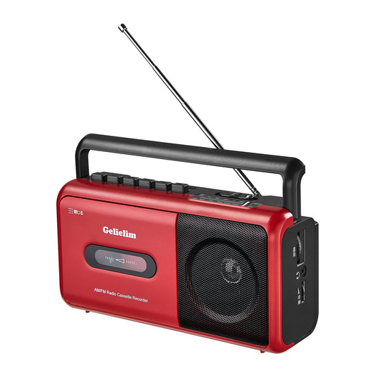 ラジカセ FM/AM/ワイドFM対応 カセットテープ再生/録音 ポータブルカセットプレーヤー AC100V/乾電池仕様