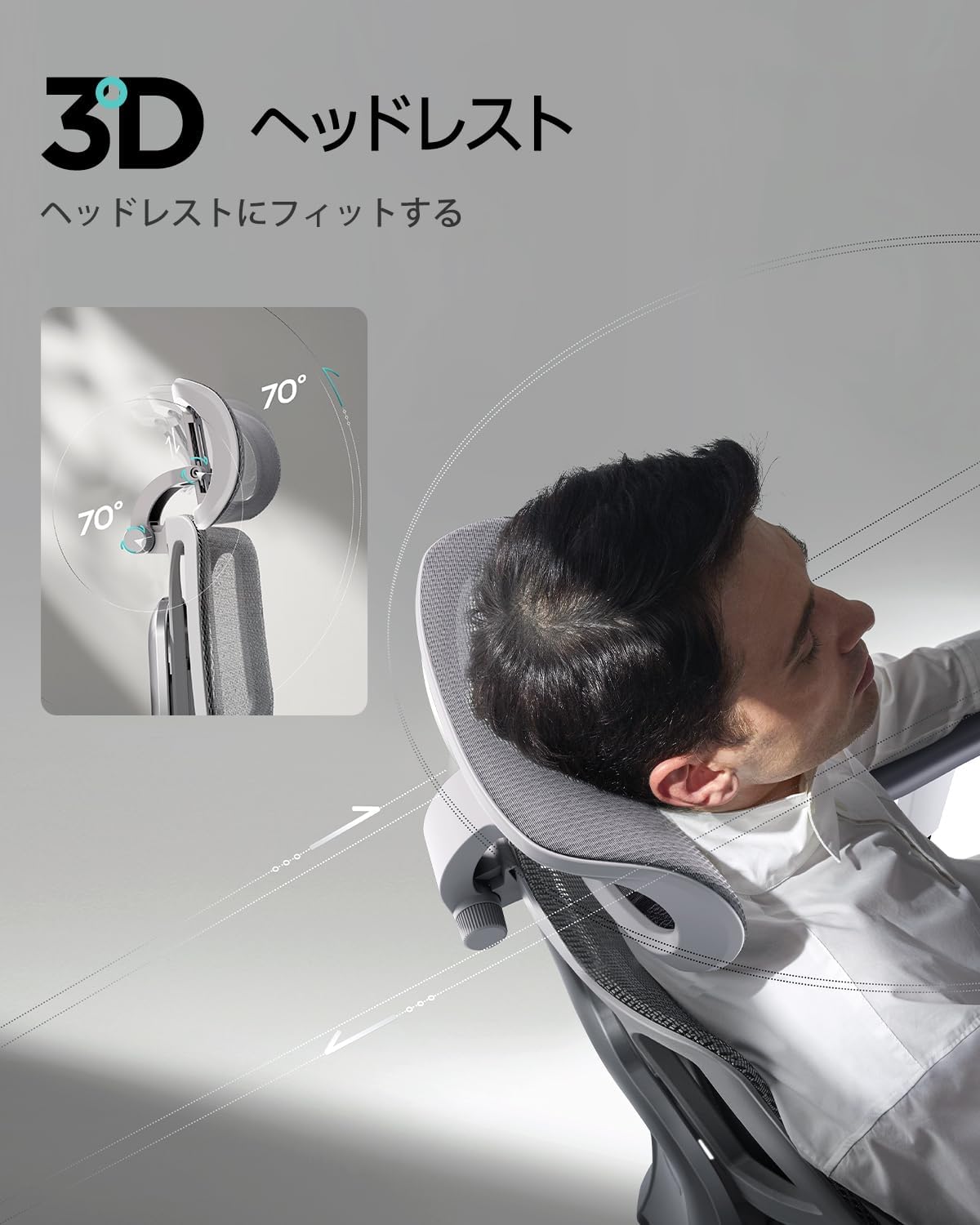 Hbada オフィスチェア デスクチェア 椅子 人間工学 2Dランバーサポート 2Dアームレスト