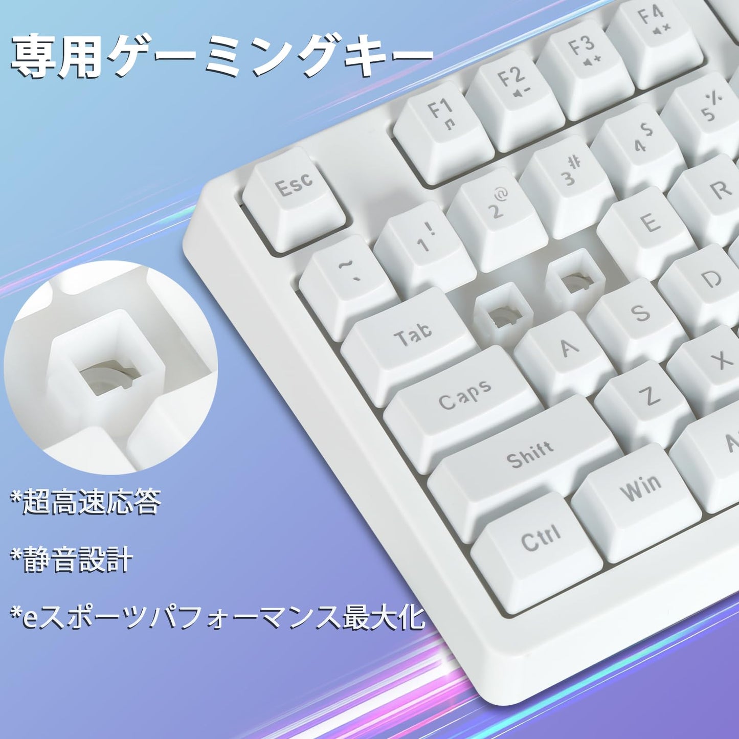 ゲーミングキーボード＆マウスセット USB有線 メンブレンキーボード メカニカル風打鍵感 静音 RGBバックライト 二重成型キーキャップ 104キー 防ゴースト機能 英語配列 マウスDPI調整可能 夜間作業/オフィス向け PC/Xbox/PS4対応
