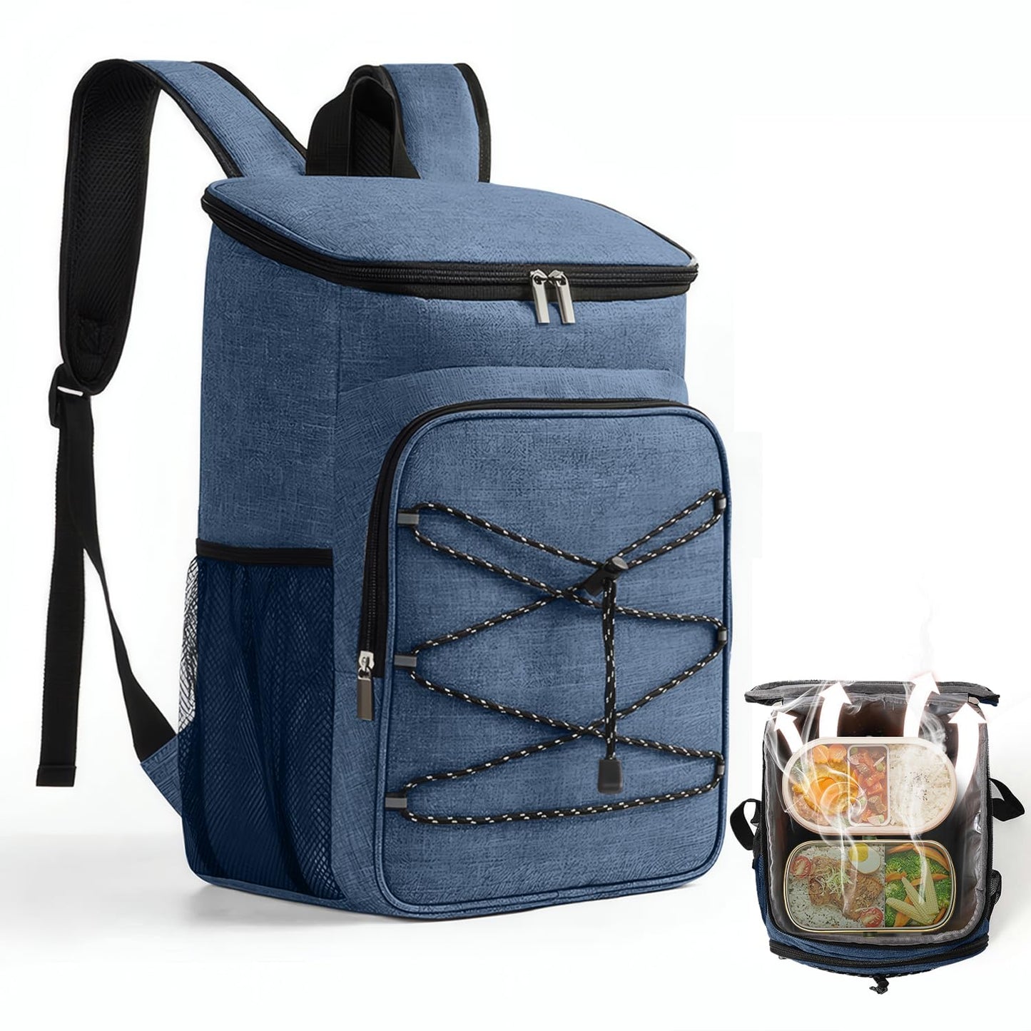 保温バックパック 大容量オックスフォード布保温・隔熱・保冷バッグ ランチバッグ 防水デザイン 弁当箱 容器 アウトドア作業用バックパック バックパック 防漏保冷バック 旅行・キャンピング用 ランチ収納バッグ