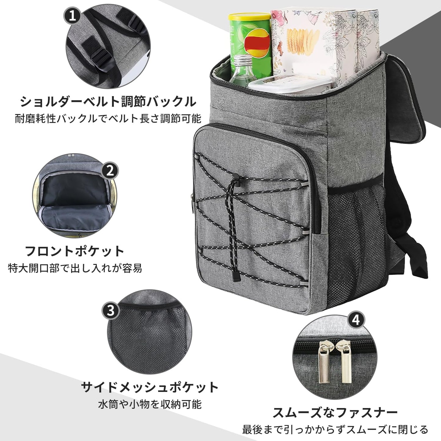 保温バックパック 大容量オックスフォード布保温・隔熱・保冷バッグ ランチバッグ 防水デザイン 弁当箱 容器 アウトドア作業用バックパック バックパック 防漏保冷バック 旅行・キャンピング用 ランチ収納バッグ