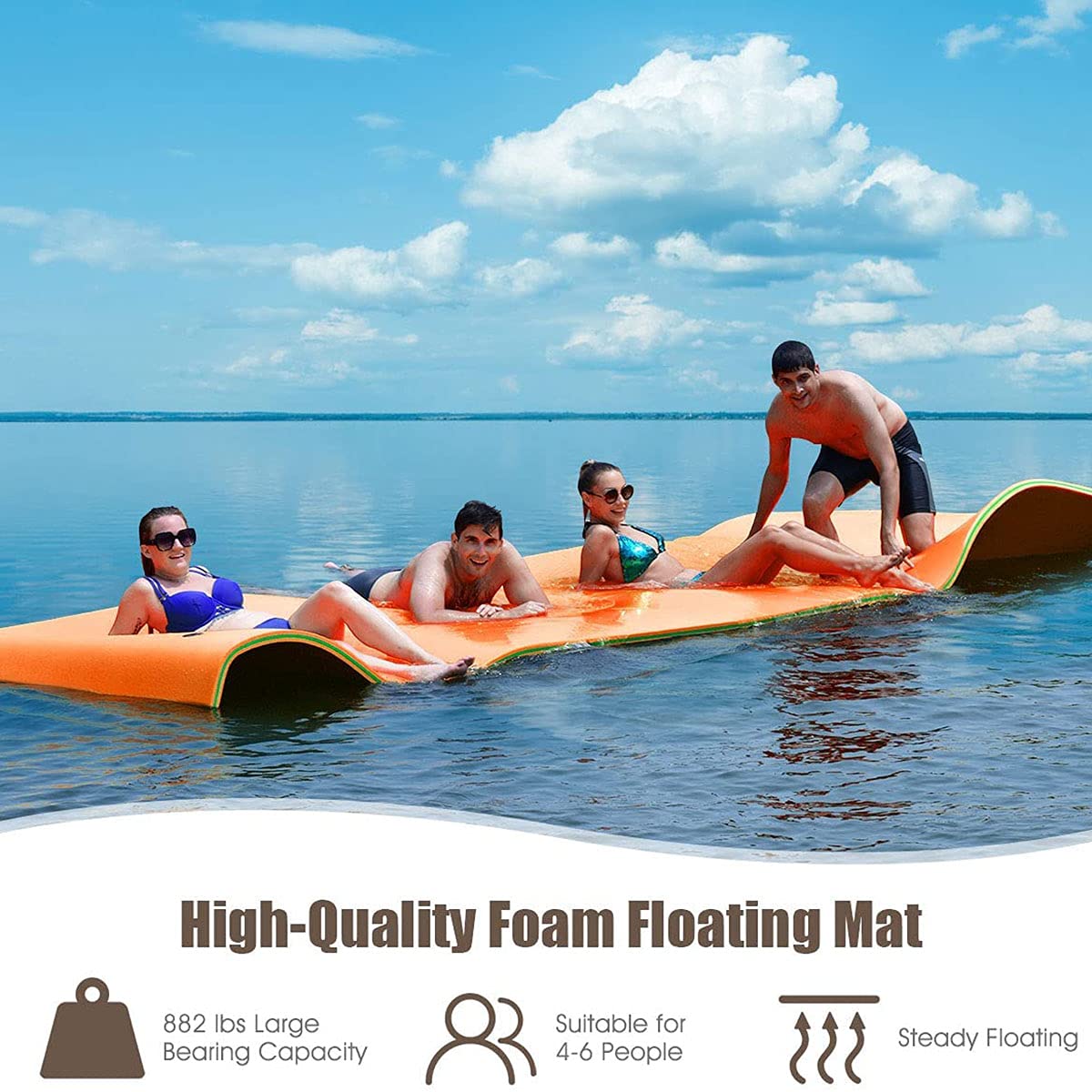 フローティングウォーターパッドマット、レイク、オーシャンズ、プール、休暇のための巨大なユリのパッドのためのリラックスし、レクリエーションのためのリラックス,2.7m*1.83m*33mm/9*6*0.1ft