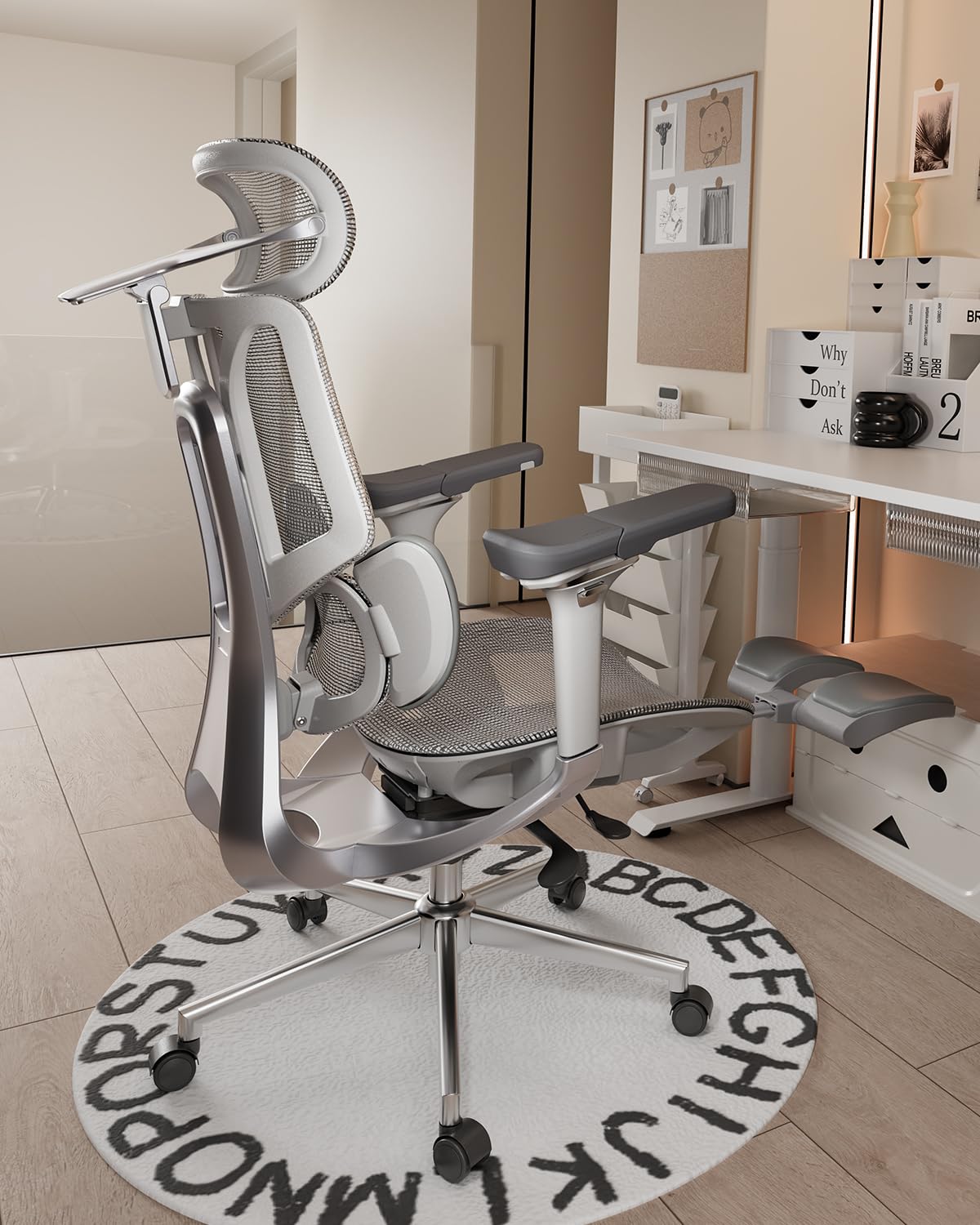 Hbada E3 Pro オフィスチェア 椅子 デスクチェ 人間工学 チェア テレワーク 疲れない 人体工学椅 メッシュチェア T字背もたれ 3ゾーンランバーサポート 4Dヘッドレスト 6Dアームレスト 約140度リクライニング メッシュチェア pcチェア パソコンチェア ワークチェア 事務椅子 通気性に優れ 学習用チェア OAチェアホワイト （ 6Dアームレスト オットマン有り）