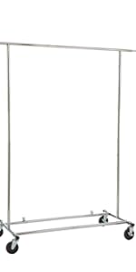 ベーシック ハンガーラック 衣類用 キャスター付き 金属製 シルバー