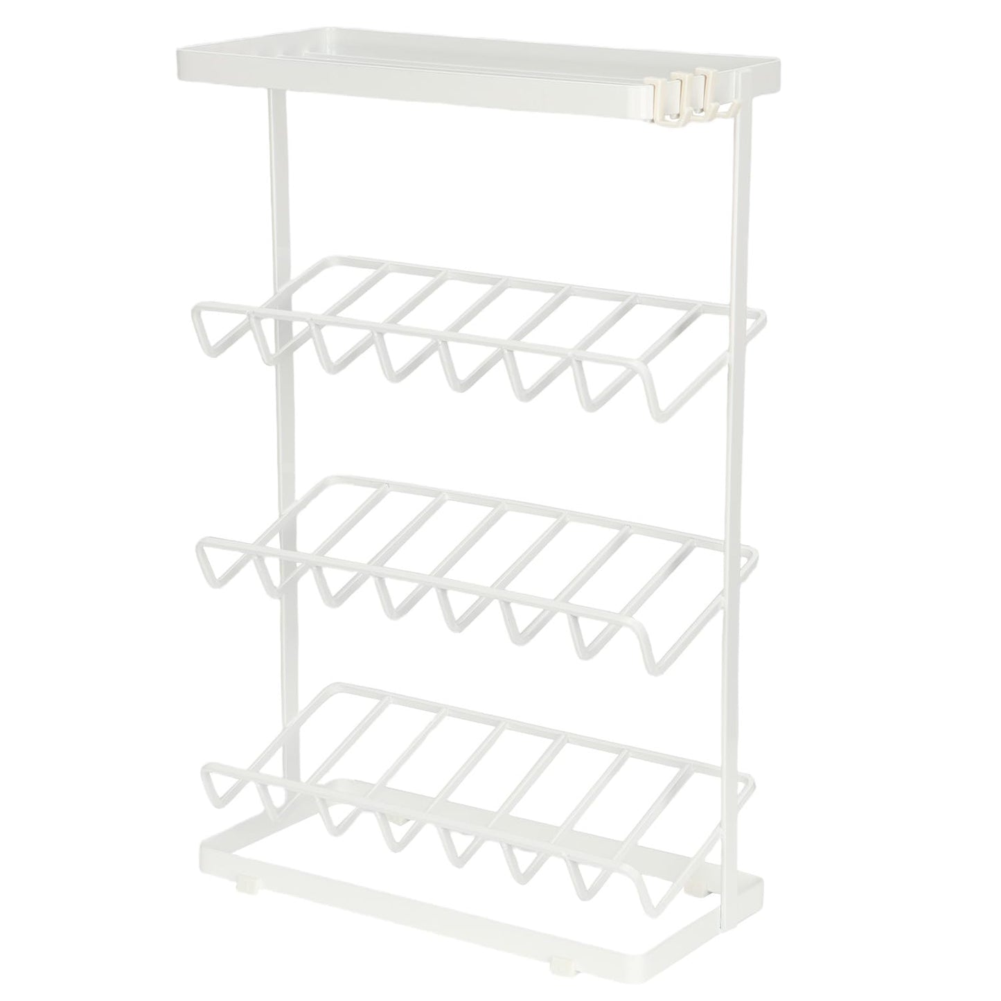 バスボトルラック タワー ホワイト シャンプー収納棚 浴室用シェルフ4段 ボトルサビに強い 錆びにくい 丈夫 省スペース スリム 浴室用ラック お風呂 洗面台 キッチン 小物 収納