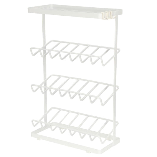 バスボトルラック タワー ホワイト シャンプー収納棚 浴室用シェルフ4段 ボトルサビに強い 錆びにくい 丈夫 省スペース スリム 浴室用ラック お風呂 洗面台 キッチン 小物 収納