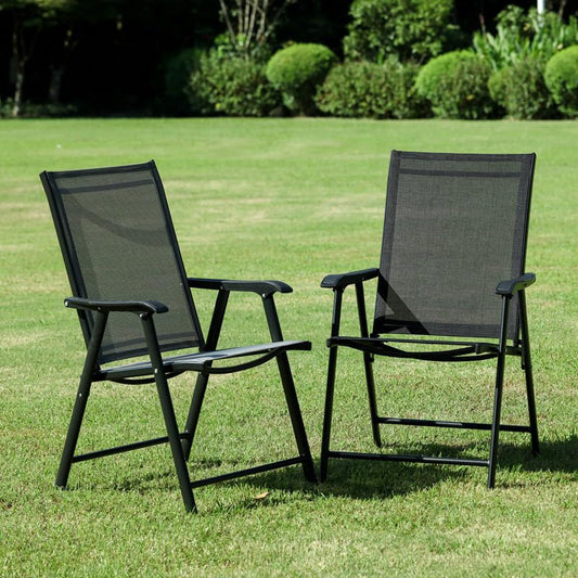 折りたたみ ガーデンチェア 2脚 庭折り畳み椅子 屋外 椅子 手すり付き 幅64CM×奥行57CM×高さ92CM レジャーリクライニングチェア アウトドア釣り用アフタヌーンティー休憩ファミリービジネス インストール不要
