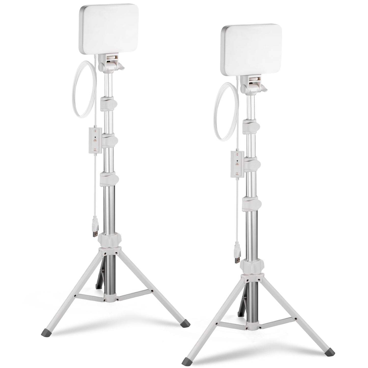 LEDビデオライトパネルライト 2セット デュアルカラー調光可能 小型ポータブル スタンドとフィルター付き USB 3200K~5600K CRI 95 750lux 撮影ライト 女優ライト 照明スタジオライト 写真撮影/ビデオ/ライブ放送 ホワイト