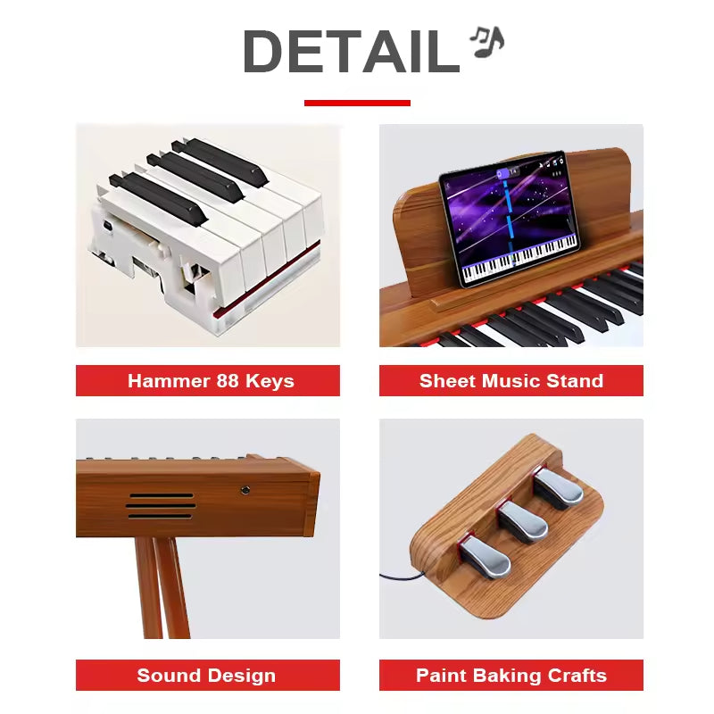 OEM音楽キーボード数字テクレドピアノ88鍵加重