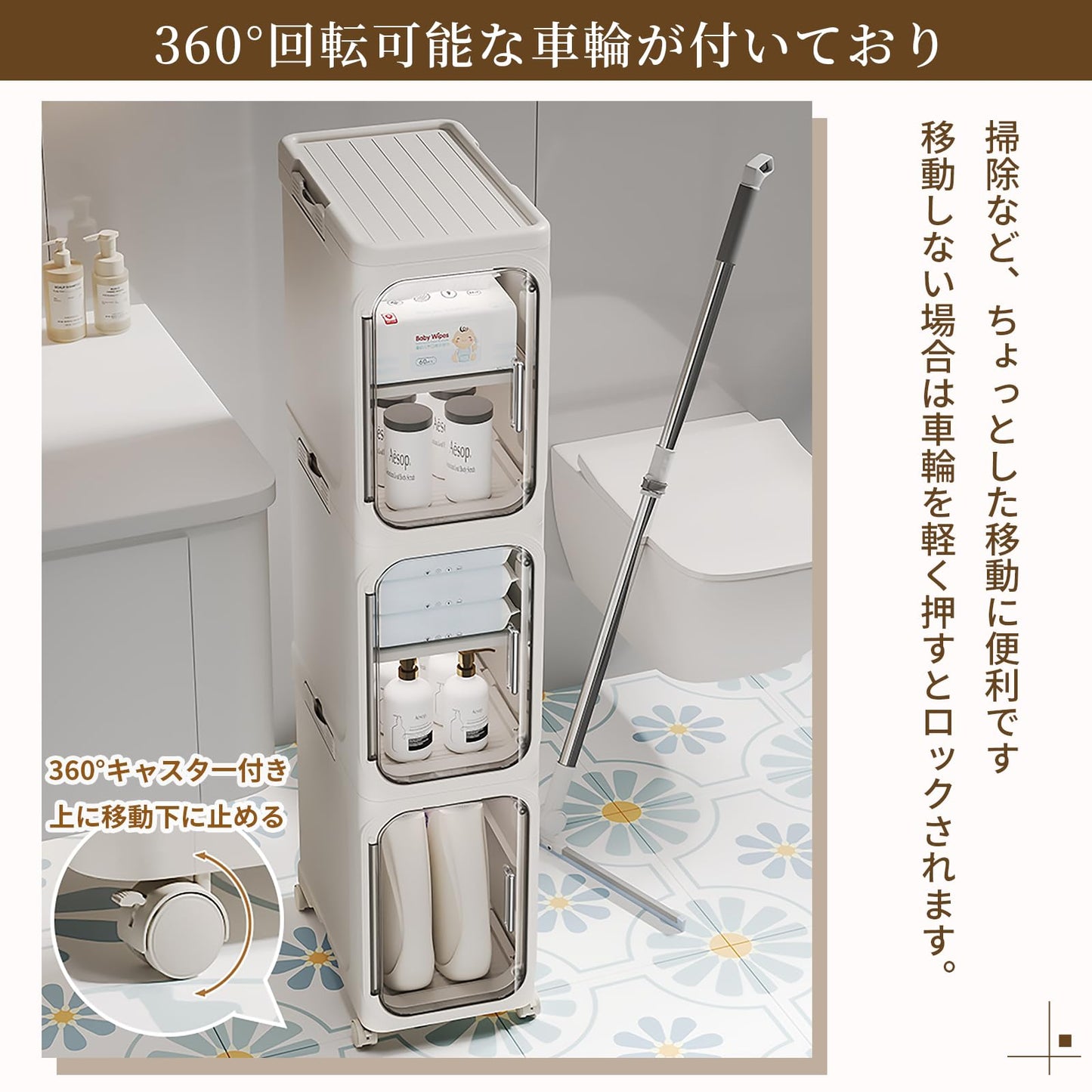 隙間収納 すきまストッカー キッチン収納 折り畳み3段スリムラック 台所 洗面所収納 洗濯機横 冷蔵庫横 すき間収納 収納キャビネット スキマ収納 キッチンラック スリムストッカー 隠す収納 (20cm*33cm*97cm-3段式)ホワイト