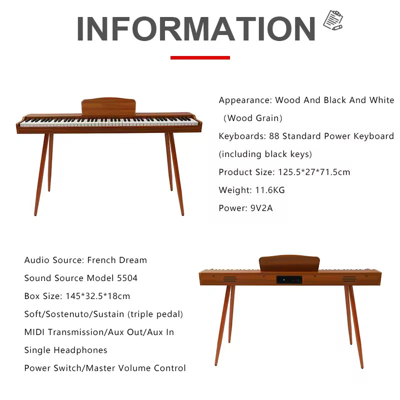 OEM音楽キーボード数字テクレドピアノ88鍵加重