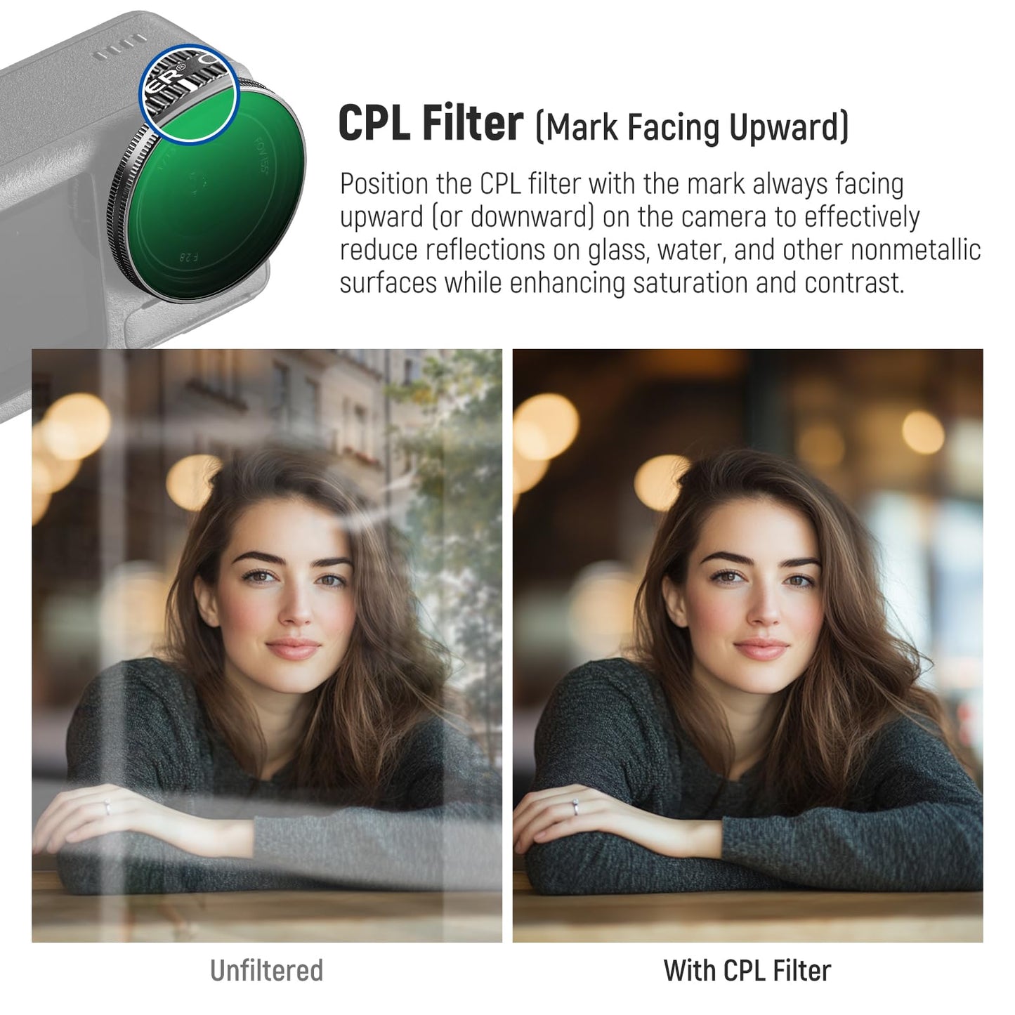 フィルターセット 4枚入り コンパチブル Action 5 Pro/4/3 スナップオン式 ND8/ND16/ND32/CPL マルチコートHD光学ガラス 減光フィルター 偏光フィルター アクションカメラレンズアクセサリー クリーニングクロス2枚付き 円偏光フィルター POV撮影用