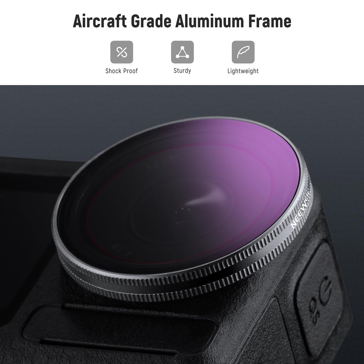 フィルターセット 4枚入り コンパチブル Action 5 Pro/4/3 スナップオン式 ND8/ND16/ND32/CPL マルチコートHD光学ガラス 減光フィルター 偏光フィルター アクションカメラレンズアクセサリー クリーニングクロス2枚付き 円偏光フィルター POV撮影用