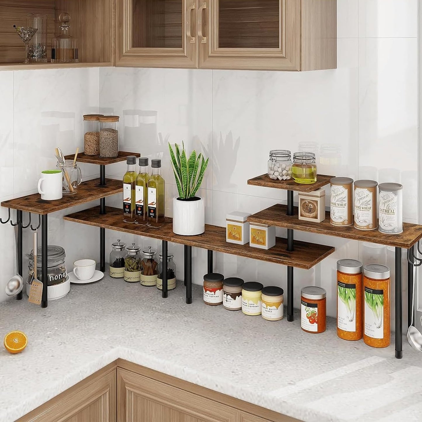 調整 3段式 角度調整可能 スパイスラック キッチン 収納 浴室 ラック 卓上ラック 化粧棚 作業台 省スペース 組み立てが簡単 大容量