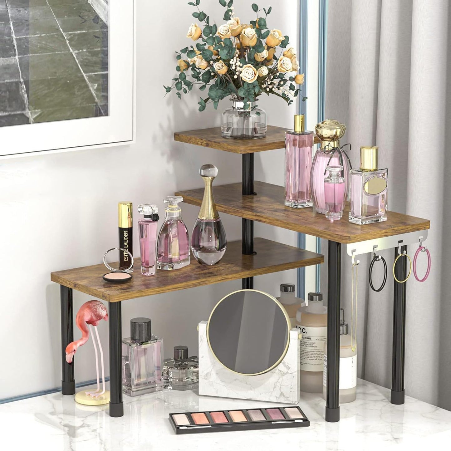 調整 3段式 角度調整可能 スパイスラック キッチン 収納 浴室 ラック 卓上ラック 化粧棚 作業台 省スペース 組み立てが簡単 大容量