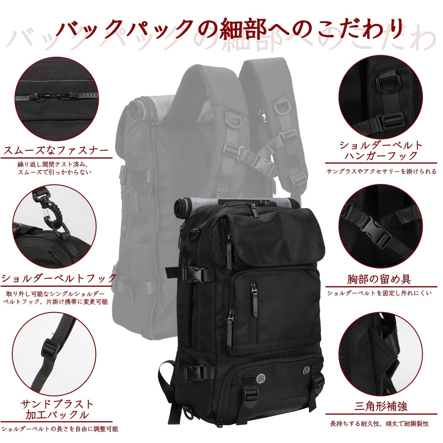 登山リュック マルチポケット収納 4wayタクティカル パック ミリタリー リュックサック 撥水加工 大容量 多機能収納性 軍用 キャンプ トレッキング 旅行 防災 避難