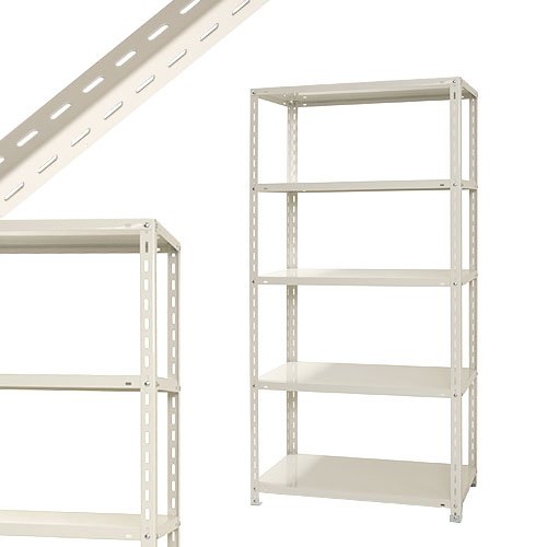 スチールラックのキタジマ NC-875 幅87.5×奥行45×高さ180cm 5段 ブラック 70kg/段